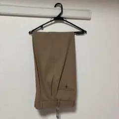 【未使用】UNIQLOタックワイドパンツ/コットン/ベージュ/S サイズ