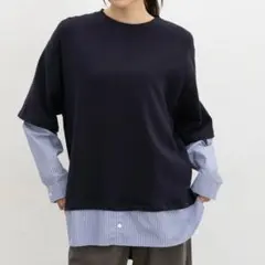 レイヤード風チュニック　ハニーズ　ネイビー