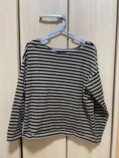 ストライプ 長袖 niko and... ベージュ　黒　M トップス