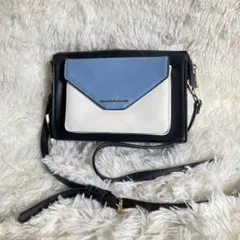 samantha&chouette合成皮革ショルダーバッグ 黒 青 白