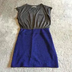 異素材Tシャツドッキングワンピ