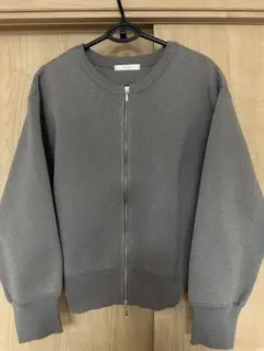 【hunch 】新品　グレー ジップアップクルーネック　Wジッパー