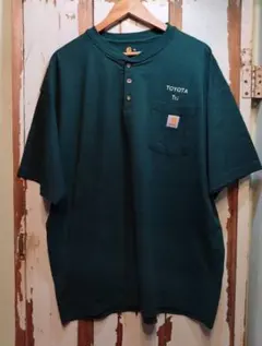 ☆US古着カーハート/TOYOTA/ヘンリーネックTシャツ/XL
