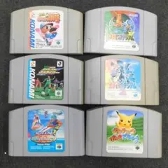 任天堂64ソフト6本セット　ポケモンスタジアム　パワプロ　ウェーブレースほか