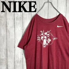 【希少デザイン】ナイキ　スウッシュロゴ アニマル柄　ビックプリント　Tシャツ古着