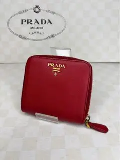 超美品♡PRADA サフィアーノ 三つ折り財布 レッド - メルカリ