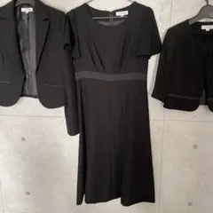 礼服 ブラックフォーマル 3点セット ワンピース ジャケット 半袖 長袖