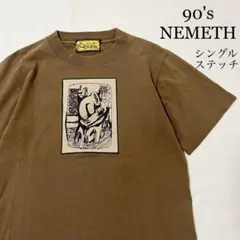 クリストファーネメス NEMETH アート Tシャツ ブラウン シングルステッチ
