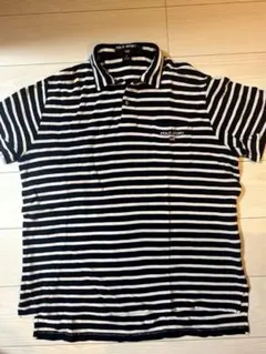 POLO SPORT ネイビー/ホワイトストライプ ポロシャツ L