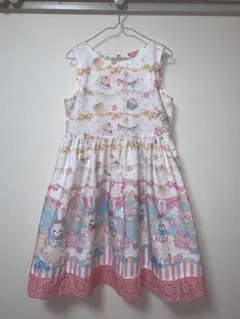 ハンドメイド 裾レース ノースリーブワンピースのサムネイル
