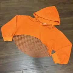 オレンジ フード付き メッシュ Tシャツ 5号