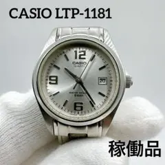 稼働品 カシオ CASIO 腕時計 LTP-1181 シルバー 5気圧防水