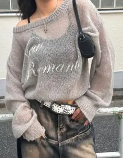 【WHO'S WHO gallery】シアーロゴニット （gray）