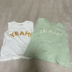 petit main ノースリーブタンクトップ 90cm 100cm 2枚セット