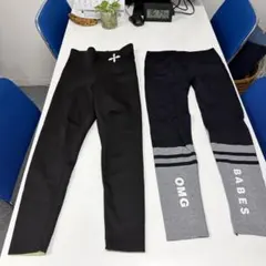 レギンス ブラック グレーM-L