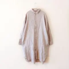 【美品】So.　リネン100%ワンピース　長袖　羽織り　麻