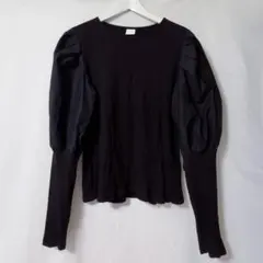 H&M エイチアンドエム パフスリーブ 長袖 トップス Lサイズ ブラックのサムネイル