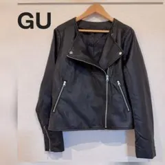 GU/ジーユー フェイクレザーライダースジャケット