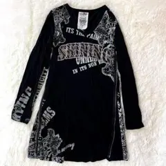 美品✨glitz グリッツ　ロング　Tシャツ　長袖　黒　ブラック　Y2K