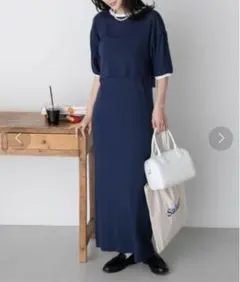 BONLECILL配色アンサンブルパフスリーブクロップドプルオーバーキャミワンピのサムネイル