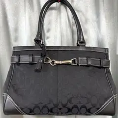 【超美品】COACH コーチ 8K07 キャンバス シグネチャー トートバッグ