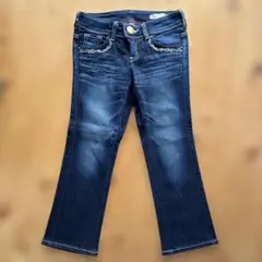 SOMETHING ダークブルー クロップドパンツ