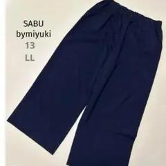 美品レディースブラック黒ワイドパンツ13(XL相当)ゆったりオーバーサイズ大きい