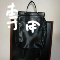 ブラックレザーリュック・バックパックELLEPARISツーウェイ