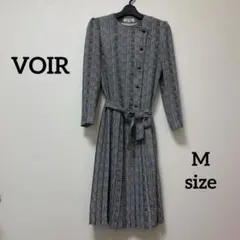 【美品】 VOIR ワンピース　レトロ　チェック柄 フェミニン　千鳥格子