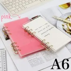訳あり リング付き！ A6 アクリルバインダー 貯金 韓国 saving ピンク