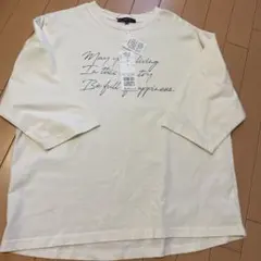新品　コムサイズム　6分袖 ロゴTシャツ　9号　アイボリーのサムネイル