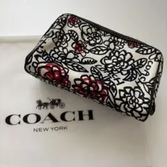 コーチ　花柄　コスメポーチ