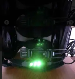 米軍ブームマイク用 LEDリップライト パイロットヘルメット　グリーン/ホワイト