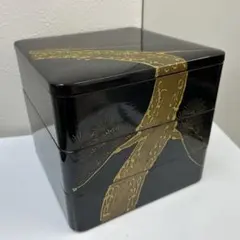 漆器松蒔絵二段重箱 21cm角 - メルカリ