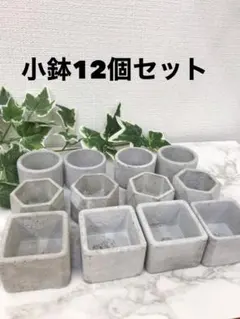 ハンドメイド　セメント植木鉢12個セット　多肉鉢　サボテン鉢　モルタル鉢のサムネイル