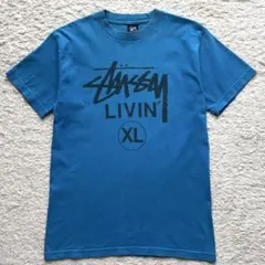 OLD STUSSY 00s ロゴプリントTシャツ M 青緑のサムネイル