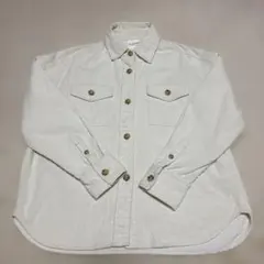 アイボリー コーデュロイ 長袖シャツアウター