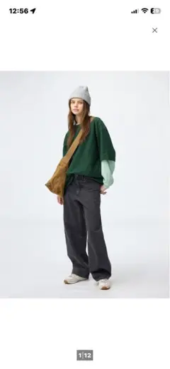 GU バレルレッグジーンズ標準　XLレディース　グレー