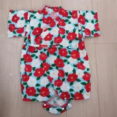 新品 ベビー甚平80サイズ 女の子甚平 お祭り服 花柄浴衣のサムネイル