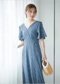 fifth 小花柄カシュクールロングワンピース U150