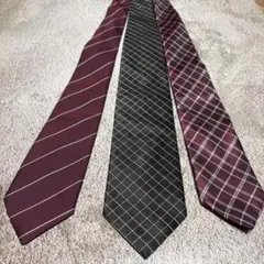 ネクタイ 3本セット 赤　ストライプ　黒