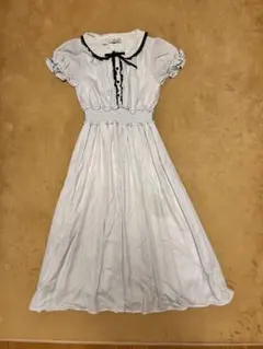 Ank Rougeフリル襟リボン付きロングワンピース