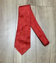 ネクタイ　レッド　ヴィンテージ　太い　レトロ　ビジネス　スーツ　シンプル　無地