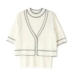 NATURAL BEAUTY BASIC ボトルネックバイカラーアンサンブル