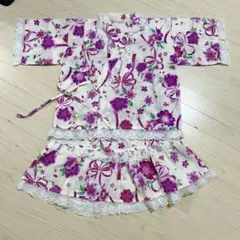 フリル甚平　セパレート　リボン帯付き　110