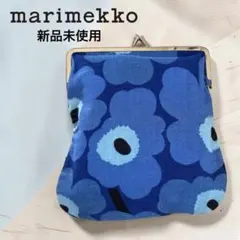 新品未使用✨marimekkoマリメッコ ウニッコUnikkoがま口ポーチブルーのサムネイル