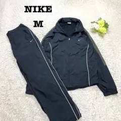 ナイキ　ナイロンジャージセットアップ　シャカシャカ　ブラック　スポーツ　ロゴ　M