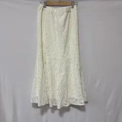 白 レース マーメイドスカート ロング フェミニン」