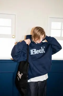beck and callスウェット トレーナー Lサイズ ネイビー beck and call
