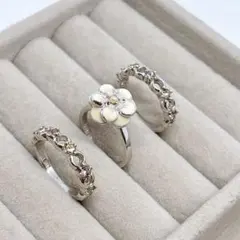 ANNA SUI アナスイ フラワーモチーフ 3連リング